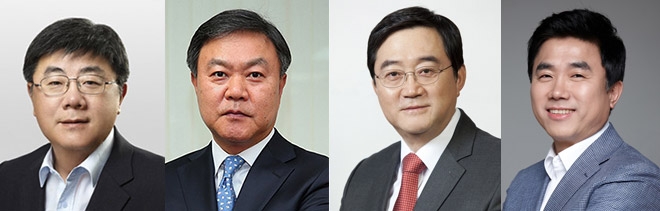 △좌측부터 현성철 삼성생명 사장 내정자, 최영무 삼성화재 사장 내정자, 구성훈 삼성증권 사장 내정자, 전영묵 삼성자산운용 사장 내정자 / 사진=각 사