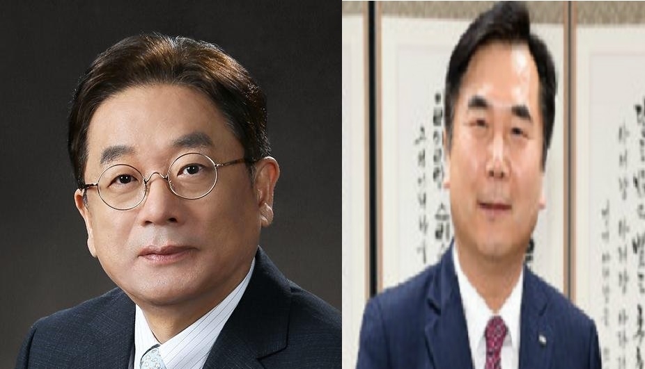 △정재욱 KDB생명 사장 (좌), 김경환 DGB생명 사장 (우)