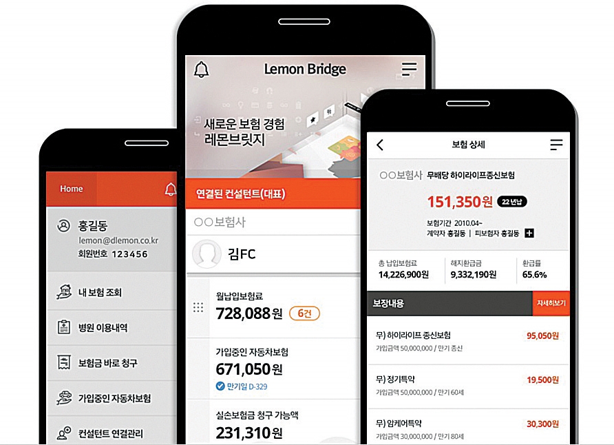 ▲ 인슈어테크 스타트업 ‘디레몬’의 레몬브릿지 서비스. 사진 = 디레몬