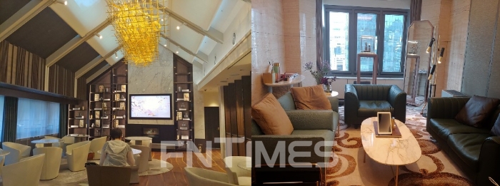 스타라운지 LVIP 글로벌 라운지 내부(좌)와 퍼스널 쇼퍼룸. 신미진기자
