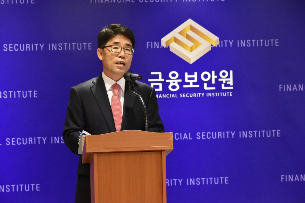 김영기 금융보안원장은 17일 여의도에서 열린 취임 100일 기자간담회에서 그간 업무성과와 하반기 중점 사업 추진 방향을 밝혔다. / 사진제공= 금융보안원
