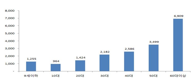 △지난해 건강보험 ‘폭염’질환 연령대별 진료인원 현황 / 자료=국민건강보험공단