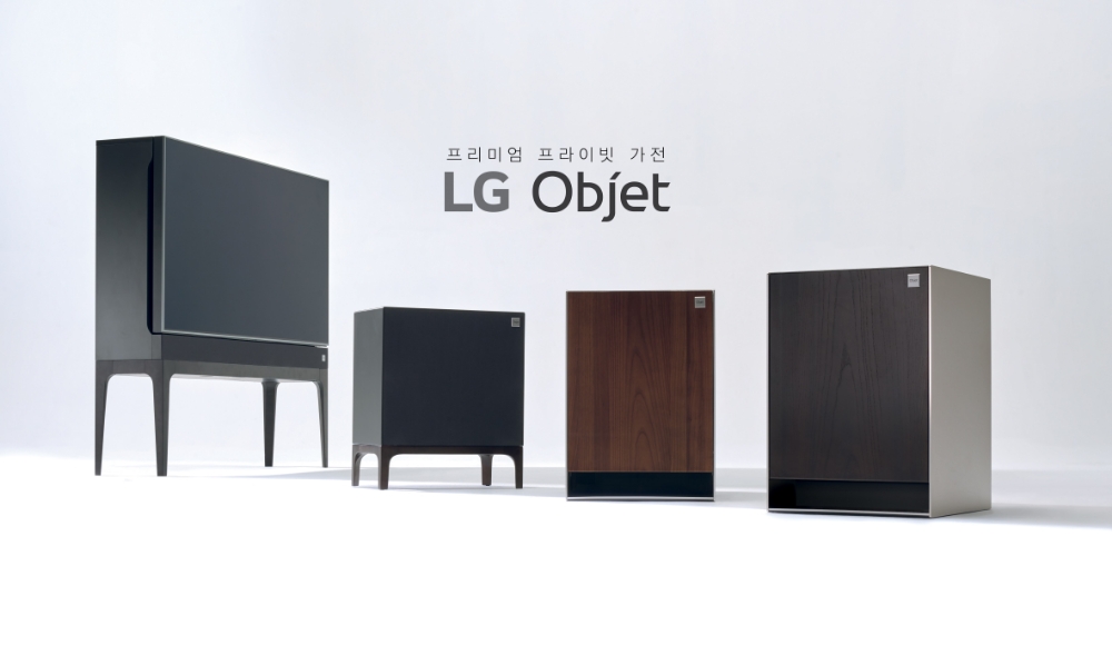 △LG 오브제 제품 이미지(왼쪽부터 TV, 오디오, 가습 공기청정기, 냉장고)