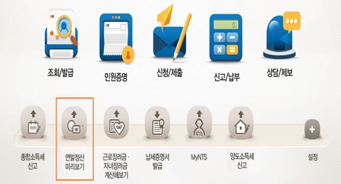 △국세청 연말정산 미리보기 메인화면 / 자료=국세청