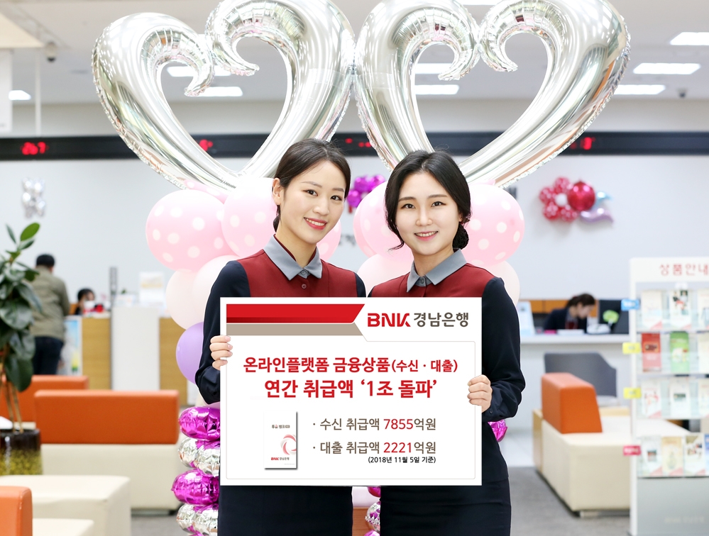 BNK경남은행, 온라인플랫폼 금융상품 연간 취급액 1조원 돌파