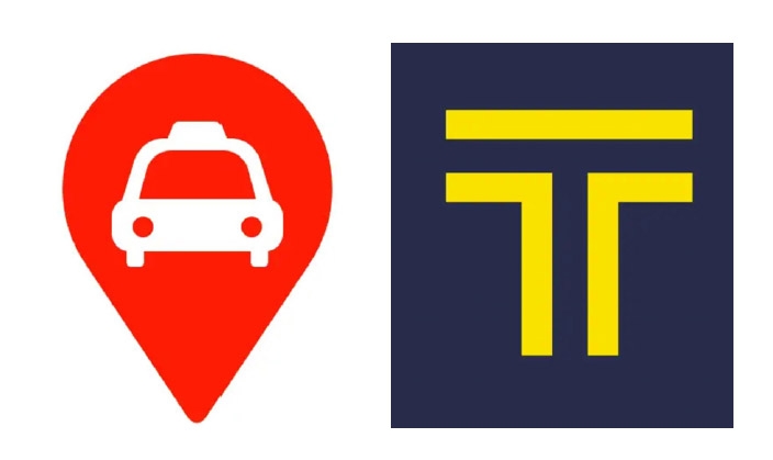 ▲ SK텔레콤 티맵 택시 및 카카오T 로고.