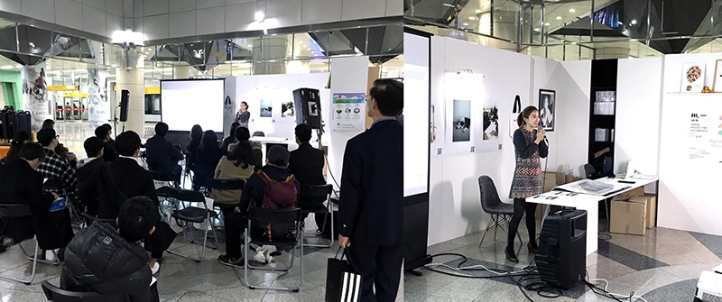 사진: 예술공정거래 문화에 대해 설명하고 있는 엘디프 양보라 대표