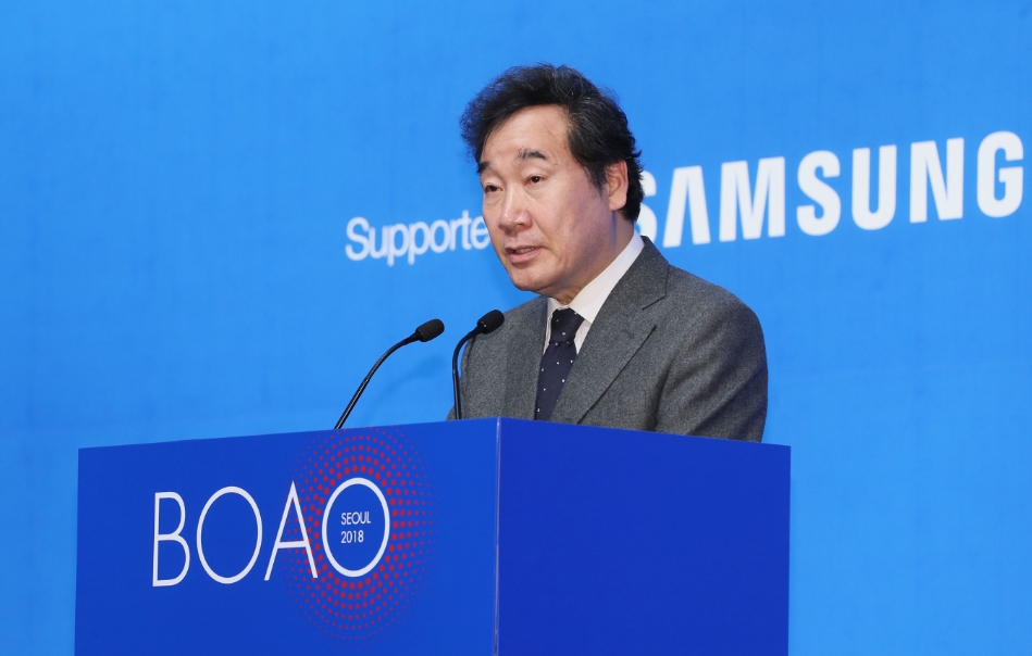 △이낙연 국무총리가 기조강연을 하고 있다/사진=전경련