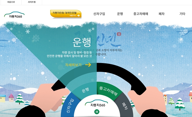 자동차365 사이트 화면.