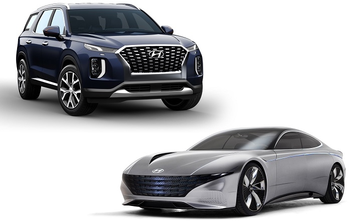 팰리세이드(위)와 르 필 루즈 콘셉트. (사진=현대차)