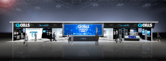 ‘Smart Grid Expo 2019’ 한화큐셀재팬 부스. (사진=한화큐셀)