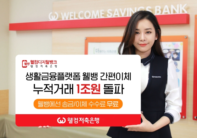 웰컴저축은행, '웰뱅' 이용객 45만명·누적거래 1조원 돌파