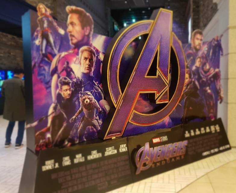 △한창 어벤져스:엔드 게임이 상영 중인 한 영화관의 홍보물 모습/사진=오승혁 기자
