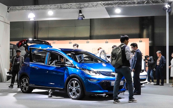 EV코리아트렌드 2019에 전시된 쉐보레 볼트EV. (사진=한국지엠)