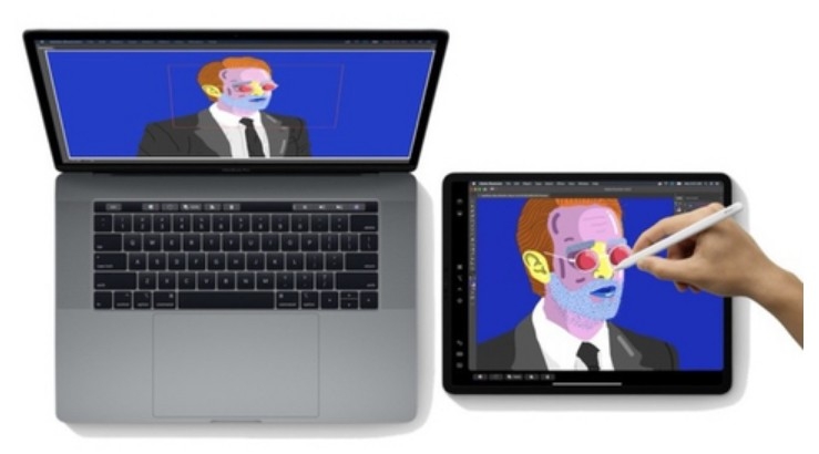 △애플 아이패드가 새로운 OS를 기반으로 맥북과 연동하여 화면을 모니터처럼 쓸 수 있는 기능/사진=오승혁 기자(자료 편집)