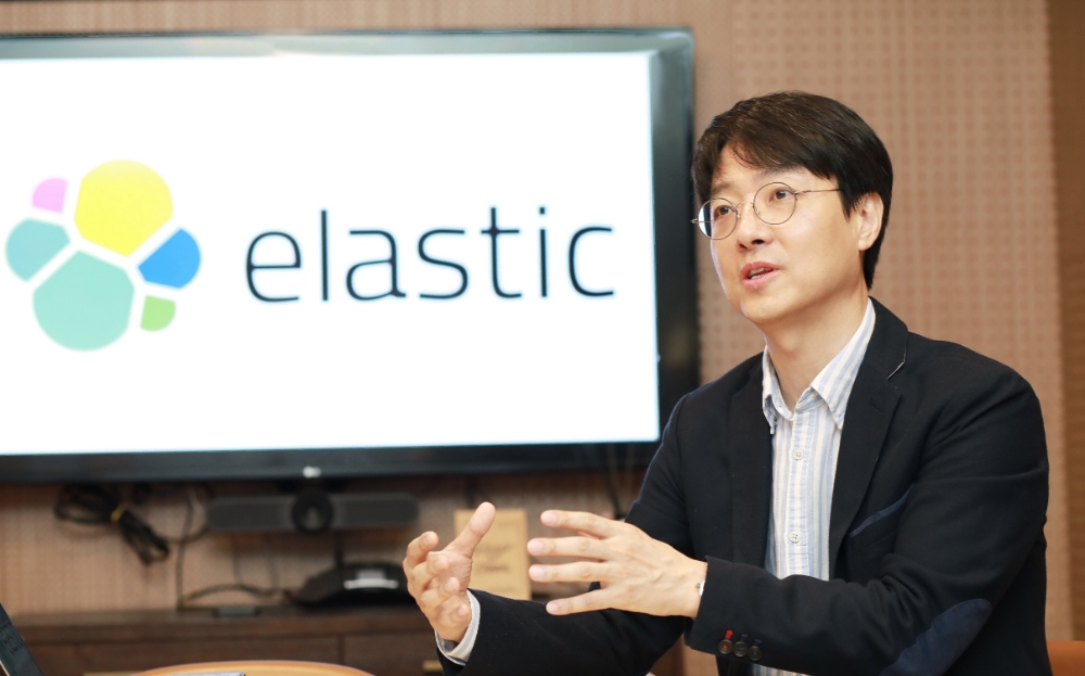 △엘라스틱 신임 지사장 김재성 한국지사장의 모습/사진=오승혁 기자(자료 편집)