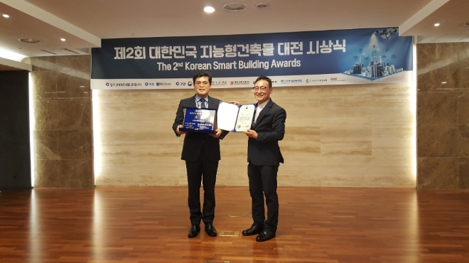 현대건설 ‘힐스테이트 레이크 송도’는 ‘제2회 대한민국 지능형건축물 대전’에서 영예의 대상인 국토부장관상을 수상했다. 사진=현대건설.