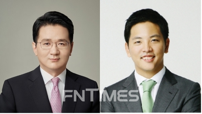 조원태 한진그룹 회장(사진 오른쪽)과 박세창 아시아나IDT 사장(사진 오른쪽).