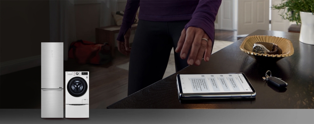 △LG전자의 가전 인공지능 프로액티브 서비스의 시연 모습/사진=LG전자