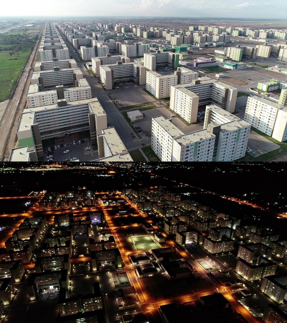 한화건설이 해외에 건설하는 한국형 신도시인 '이라크 비스마야 신도시'의 최근 항공 사진을 공개했다. /사진=한화건설