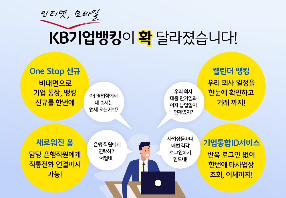 KB국민은행, 기업 인터넷뱅킹&모바일뱅킹 전면 개편 / 사진= KB국민은행
