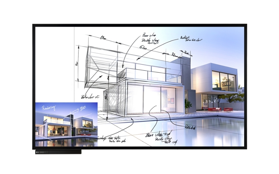 △LG전자의 인셀 터치 전자 칠판 기기의 모습/사진=LG전자