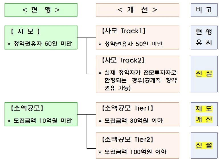 ▲사모 및 소액공모 활성화 방안./자료=금융위원회