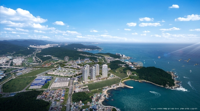 KCC건설이 분양하는 오시리아 스위첸 마티에 항공 조감도. 제공=KCC건설