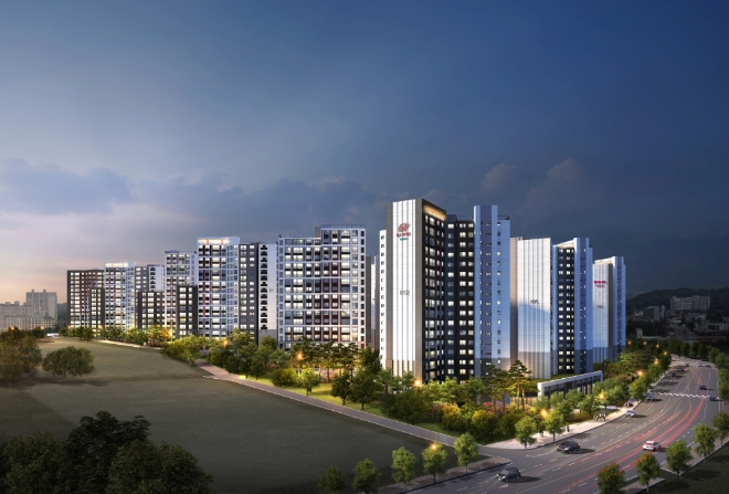 현대건설 컨소시엄이 시공하는 힐스테이트 어울림 효자 석경 투시도. 제공=현대건설