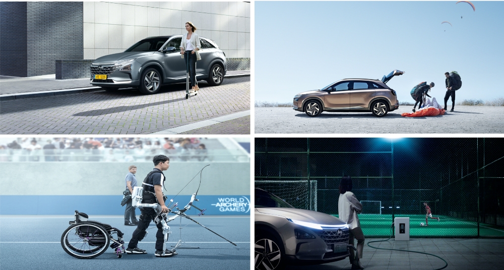 △ 현대차 글로벌 브랜드 캠페인 영상 ‘Because of You’ 네덜란드·미국·중국·한국(시계방향) 에피소드. /사진=현대자동차