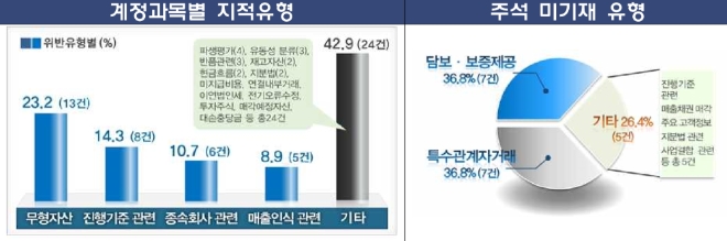 5년간 테마감리 지적률 31.4%...무형자산·진행기준 수익 지적 多