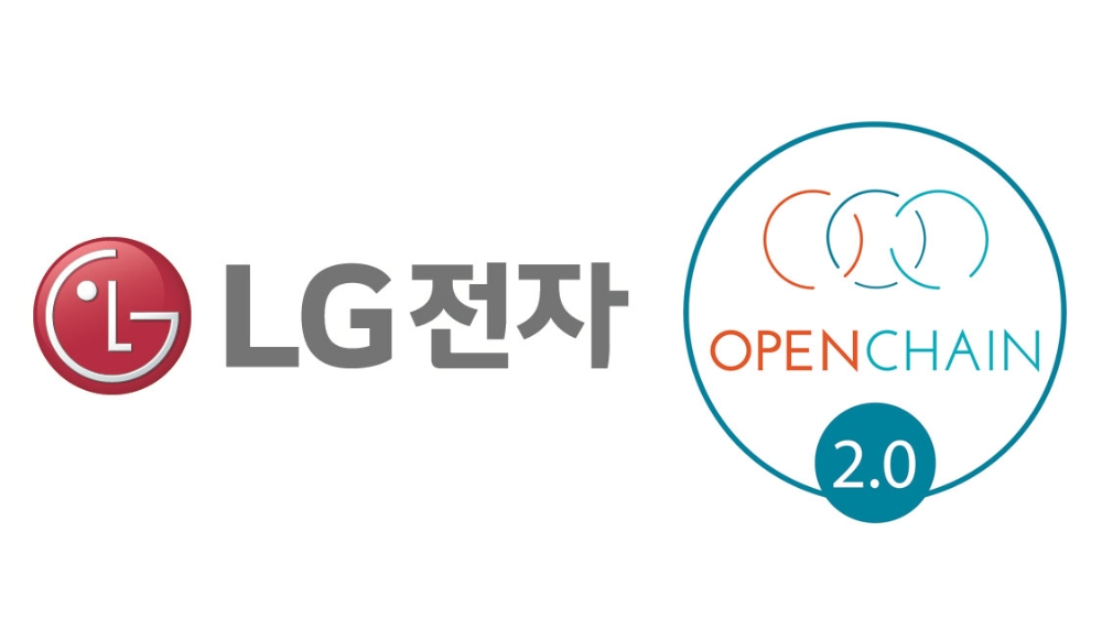 △LG전자 로고와 오픈체인 로고/사진=LG전자