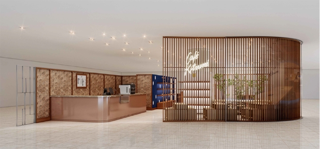 현대백화점은 29일 판교점 3층에 프랑스 디자이너 브랜드 '메종키츠네'의 카페형 복합 매장 '메종키츠네 카페(영업면적 150㎡, 45평)'를 오픈한다. /사진=현대백화점그룹.