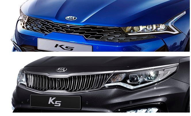 3세대 K5(위)와 2.5세대 K5.