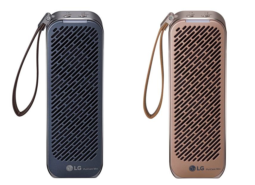 LG전자가 새로이 출시한 퓨리케어 미니 공기청정기 다크블루, 로즈골드 색상 모습/사진=LG전자