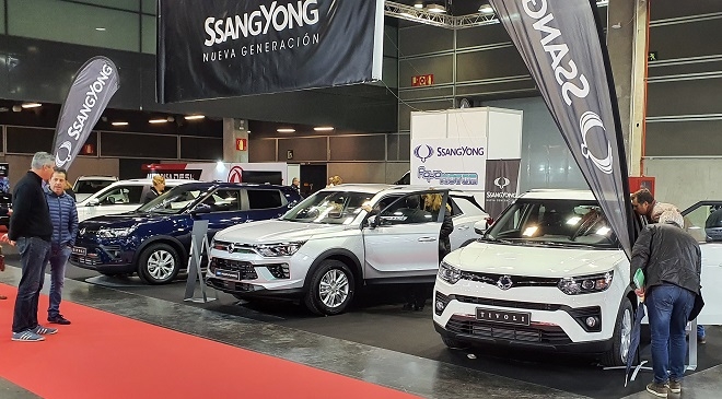 스페인 발렌시아에서 열린 자동차 전시회 쌍용차 부스.