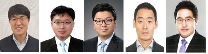 (왼쪽부터)현대·기아차 상무 전순일, 권해영, 이동건, 오재창, 현대차 상무 김태언. (사진=현대차그룹)