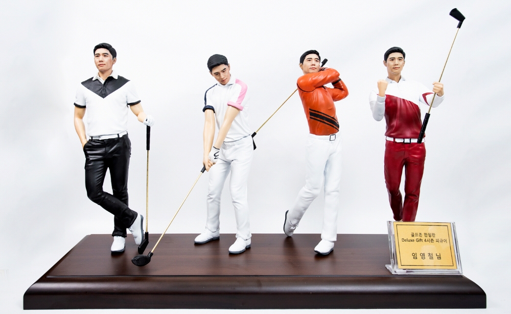 아바타월드가 제작한 3D 프리미엄 골프 피규어 모습/사진=오승혁 기자(아바타월드 자료 편집)