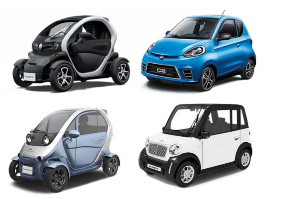 (왼쪽 위부터 시계방향)르노 트위지, 쎄미시스코 D2, 마스타 마스타마이크로, 대창모터스 다니고.