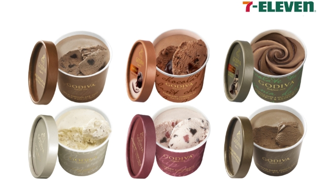 세븐일레븐은 벨기에 프리미엄 초콜릿 브랜드 ‘고디바(GODIVA)’ 아이스크림 6종을 단독 판매한다. /사진=코리아세븐.
