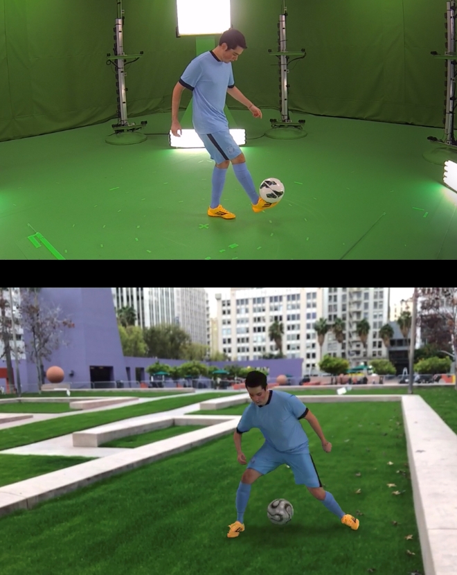 마이크로소프트사가 혼합현실 캡처 스튜디오 기술로 실제 구현한 3차원 콘텐츠. SK텔레콤은 올 봄에 이 기술을 적용한 혼합현실(MR) 제작 시설 ‘점프 스튜디오’를 서울에 개관한다. 제공=SK텔레콤