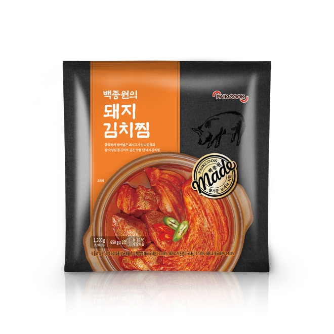 백쿡(PAIK COOK)이 집에서 만든 것처럼 맛있게 즐길 수 있는 가정간편식(HMR) ‘백종원의 돼지김치찜(이하 돼지김치찜)’을 출시했다. /사진=더본코리아.
