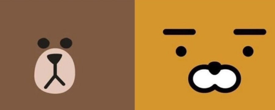 (좌측) 네이버의 대표 캐릭터 브라운과 (우측) 카카오의 대표 캐릭터 라이언/사진=오승혁 기자(자료 편집)