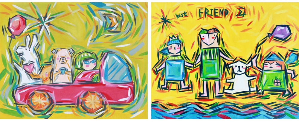 ▲(좌) 박시유作. First Family Trip. 27.3×22㎝. oil on canvas. 2020,▲(우) 박시유作. Familys picnic. 27.3×22㎝. oil on canvas. 2020