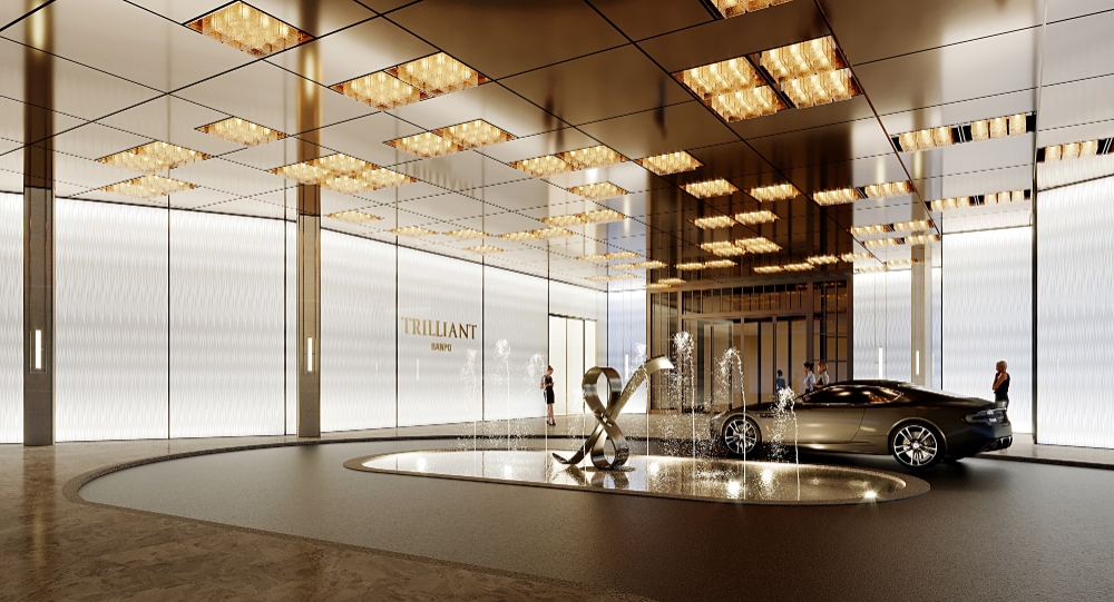 트릴리언트 반포 지하주차장 드롭오프 존 / 사진=대우건설