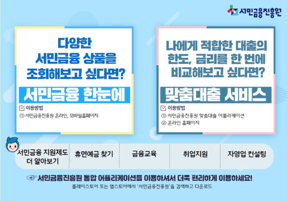 △ 서민금융진흥원의 ‘서민금융 한눈에’ 이용 방법. /사진=서민금융진흥원