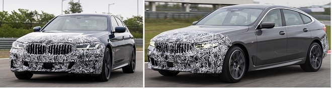 신형 BMW 5시리즈(왼쪽)과 6시리즈. 사진=BMW코리아. 