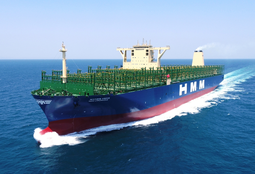 대우조선해양이 두 번째로 인도한 HMM사 초대형 컨테이너선 에이치엠엠 코펜하겐호/사진=대우조선해양 