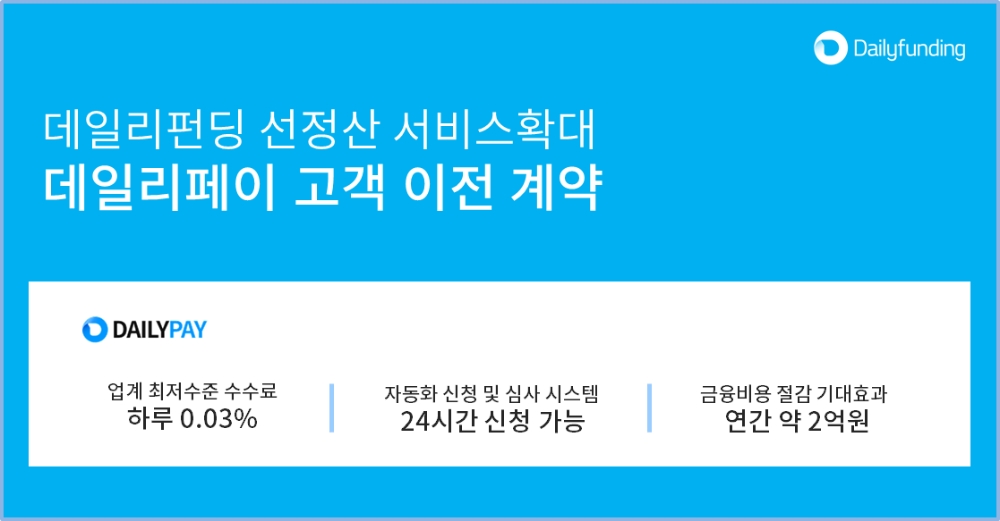 데일리펀딩, 선정산(SCF) 플랫폼 3곳 고객 이전 계약 체결