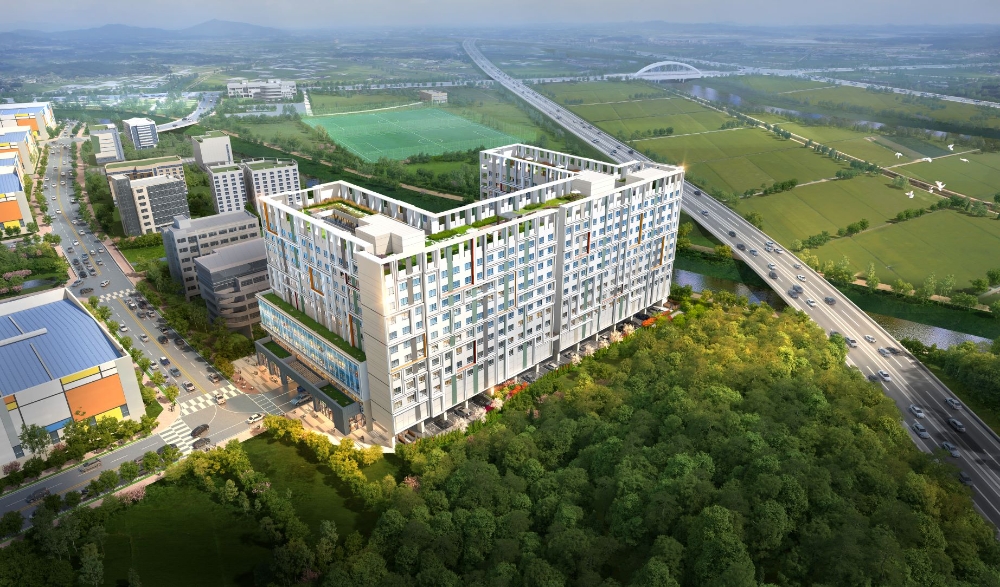 아산 탕정 삼성디스플레이2사업장 인근에 들어설 ‘브라운스톤 갤럭시’ 조감도 /사진=제이케이파트너스